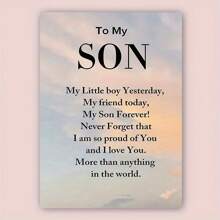 1pc Greeting Card, Heartfelt Son Appreciation Card With Loving Message, Perfect For Celebrating Pride, Love, And Lifelong Bond Between Parent And Son