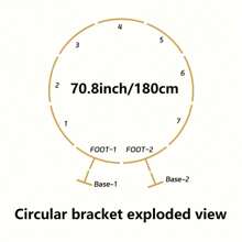 多功能圆形背景架，适用于婚礼、生日、周年纪念和毕业典礼。耐用铁质圆形婚礼背景架，配有快速拆卸夹，优雅派对装饰，适合生日派对。 - 金色 - 查看 14