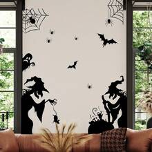 Large Halloween Window Sticker Decorations - Scary Witch, Ghost, Bat And Spider Web Stickers, Horror Window Stickers For Indoor/Outdoor Home Decor, Easy To Apply And Remove, Halloween Decorations, Themed Decorations, Removable Decorations Halloween Decor Christmas Decoration Thanksgiving Wedding Home Decor Home Decor Fall Decor Autumn Decor Birthday Decorations For Gifts Party Supplies Indoor Holiday Festival Decor Wall Decor Halloween Ornaments - Multicolor - View 4