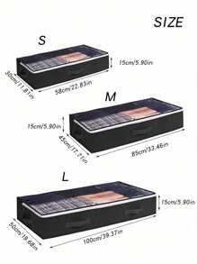 1 件可折叠床下储物袋，带透明窗口，大容量收纳容器，加固手柄，拉链开合，无纺布用于毯子、床上用品 - 有多种尺寸可供选择