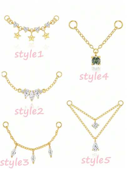 1pc 925 Sterling Silver Star Pendant Agate DIY Accessories Earring For Women Vintage Gift For Her Wedding Party Back To School Season