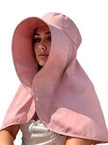 1 pieza Sombrero de sol de mujer transpirable, protección UV y resistente al viento con diseño curvo grande y redondo, hebilla de moda casual para la calle, la playa, anti-positivo y antidisfuncional, adecuado para viajes diarios, al aire libre, deportes, vacaciones y viajes de verano