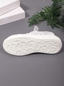 New Women Comfortable Breathable Low-Top Casual Sneakers, Preppy College Style Fashion Vacation Street Wear - White - View 9