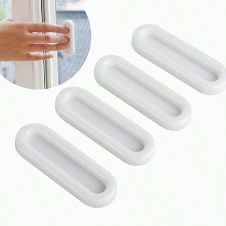 Self-Adhesive Glass Door Handle Auxiliary Grip Holder, Multi-Functional No-Drill Plastic Cabinet Handle Universal
