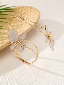 1pc Adjustable Geometric Floral Anklet - Elegant Open Anklet, Suitable For Daily Wear, Parties And Holidays, All Seasons, Party Accessory | Floral Pattern | Adjustable Anklet, Women's Daily Wear Party Jewelry Gift - Multicolor - View 5