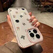 Funda para teléfono 1PC Teléfono Bling de Doble Cara, Parte Trasera Dura Suave a Prueba de Golpes, Multicapa, TPU + PC, Compatible con 16/15/14/13/12/11 Pro/Plus - Rosa - Ver 1