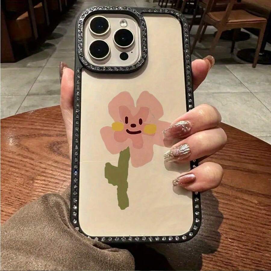 Funda para teléfono 1PC Teléfono Bling de doble cara, parte trasera dura suave a prueba de golpes, multicapa, TPU+PC, compatible 16/15/14/13/12/11 Pro/Plus - Negro - Ver 1