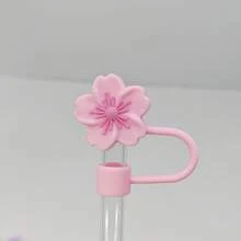 1/2/3/4/5/6/7/8 piezas Tapa de silicona con diseño de flor compatible con accesorios para taza , tapas reutilizables para sorbetes de 10 mm (0.4 pulg.), a prueba de polvo, para decoración de fiestas, regalo para el Día de la Madre. - Multicolor - Ver 15
