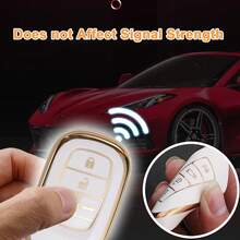 For  Key Fob Cover With Keychain,Car Key Shell Protector Holder 5 Buttons For 2022 2023 2024 2025 Accord Civic HR-V CR-V Pilot Odyssey,Soft TPU Key Case Accessories - 白色 - 查看 4