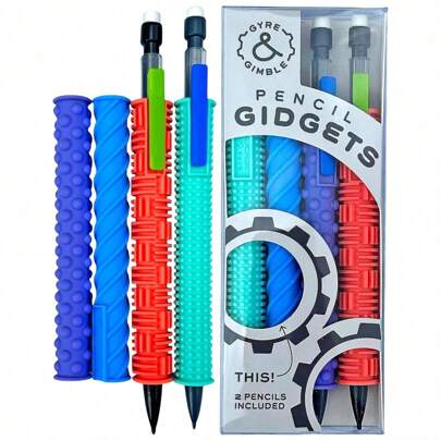 2pcs/3pcs/4pcs/5pcs/6pcs/12pcs Textured Silicone Pencil Grips, Stress Relief Anxiety Reducing Finger Pain Relieving Sleeves, Suitable For Office Workers & Students