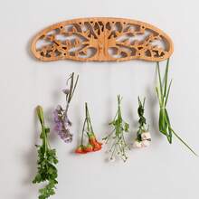 MOUGIGI Tree Of Life Herb Drying Rack - Lightweight Space Saving - Hanging Dryer For Herbs And Vanilla - Rustic Wall Décor - Gift For Home - Stylish Dried Herb Arrangement - Unique Minimalist Design - Màu vàng - Xem 5