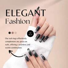 10 个非粘性可调节指甲环、可替代丙烯酸指甲胶的非粘性可调节指甲环、可重复使用的指甲环、穆斯林妇女和女孩的珠宝礼物（金色、银色、玫瑰金、黑色）、美甲用品、美甲工具、美甲工具、返校、指甲、按压指甲用美甲工具