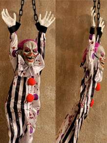 1 Peça Decoração de Halloween, Boneco de Palhaço Pendurado com Som de Grito, Acessório de Festa Assombrada, Decoração de Casa, Ornamento Elétrico de Queda Engraçado, Presente de Halloween