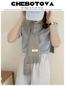 1 Áo len cardigan trơn nhãn màu cho nữ, áo len, khăn choàng, áo sơ mi, phòng máy lạnh, che vai cho váy - Nhiều màu - Xem 18