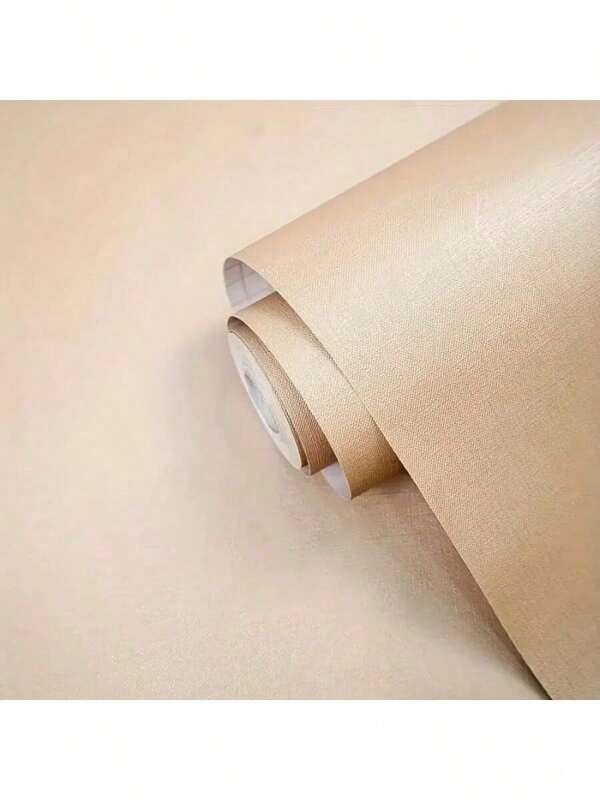 Khaki Self-Adhesive Wallpaper Roll, Peel And Stick, Removable, Waterproof, Heat Resistant, Suitable For Room, Bedroom Backdrop, Cabinet And Drawer Wall Decor