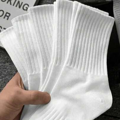 40/30 chiếc Tất thể thao dài đến bắp chân Unisex, tất dày thấm hút mồ hôi, màu trắng, chống mùi, thoải mái khi mặc hàng ngày, phù hợp cho các cặp đôi, thường ngày, dễ thương, bé gái, mùa thu/đông và xuân/thu, có chi tiết lưới, lỗ thông gió, thấm hút mồ hôi, mềm mại và mịn màng, phù hợp cho ngày lễ, thể thao, thường ngày, công sở, v.v., có thể mặc quanh năm, 20 chiếc/18 chiếc/12 chiếc/10 chiếc/8 chiếc/6 chiếc/4 chiếc/2 chiếc