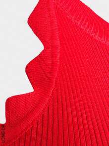 Vestido elegante-casual, entallado y sin mangas, adecuado para cualquier ocasión. ¡Disfruta de la comodidad sin perder el estilo!    - Rojo - Ver 3