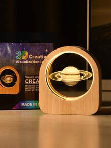 3D Engraved Crystal Ball Lamp, Starry Sky & Solar System Desk Display, Personalized Gift For Friends And Family Back To School - Brown - View 6