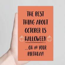 Halloween Themed Funny Birthday Card - Adorable Cartoon Design, Perfect Choice For October Celebration - Multicolor - View 2