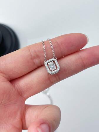 1 pieza Collar colgante elegante hipoalergénico de circonita cúbica, adecuado para el desgaste diario de las mujeres, regalo perfecto