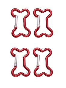 4pcs Aluminum Snap Hook Carabiner Bone Shaped Ring Key Chain Clip Keychain Hiking Camp Outdoor Hooks,Colorful Outdoor Keychain,Bone -Shaped Aluminum Carabiners, Heavy Duty Spring Hook Keychain Clips, Lightweight & Mixed Colors, Ideal For Camping, Fishing, Pet Leashes, And Securing Indoor/Outdoor Gear, Camping Accessories
