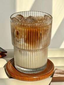 1pc,Coffee Cup, Ins Style Vertical Striped Glass Straw Cup, Highly Attractive Milk Cup, Household Beverage Water Cup, Beer Cup, Whiskey Glass,Striped Glass Cup ,Drinkware/Drinkware/ Glass/ Decorative Ornament Cup/Cups/Wedding/Room Decor/Kitchen Accessories/Bedroom Decor/Bathroom Accessories/Kitchen/Home Decor/Garden/Holiday Essentials/Home/Room Decor Bedroom/Teacher Gifts/Travel Essentials/Camping/Car Accessories