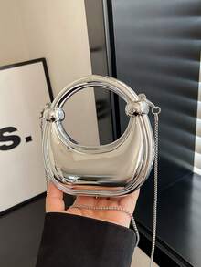 Exquisite And Fashionable Mini Handbag, Women's New Fashionable Multifunctional Acrylic Dining Bag, High-End And Fashionable Crossbody Bag - Silver - View 6