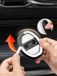 4 Stücke Autotür-Schloss-Schutz - Stoßabsorbierende Silikonabdeckungen für Geräuschreduzierung - Universelle Passform für die meisten Fahrzeuge (Schwarz, einfache Montage)