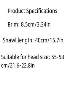 1 pieza Sombrero de sol de mujer transpirable, protección UV y resistente al viento con diseño curvo grande y redondo, hebilla de moda casual para la calle, la playa, anti-positivo y antidisfuncional, adecuado para viajes diarios, al aire libre, deportes, vacaciones y viajes de verano