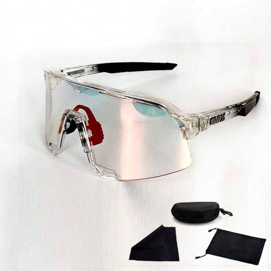 2025 New Fashion  Men And Women Color-Changing Cycling Glasses – Windproof & Dustproof Outdoor Sports Goggles Running & Marathon Beach - Transparent Frame Changes Color Red - View 1