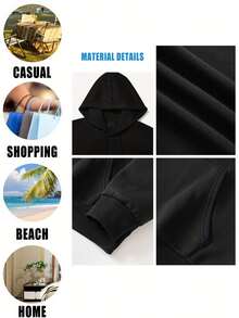 Women's Birthday Queen Graphic Sweatshirt - Printed With Crown Or Birthday Queen Letters, Lightweight Everyday Birthday Party Wear, Machine Washable Birthday Gift Top, Casual Wear, Feminine Style, Long-Lasting And Durable Print - Black - View 6