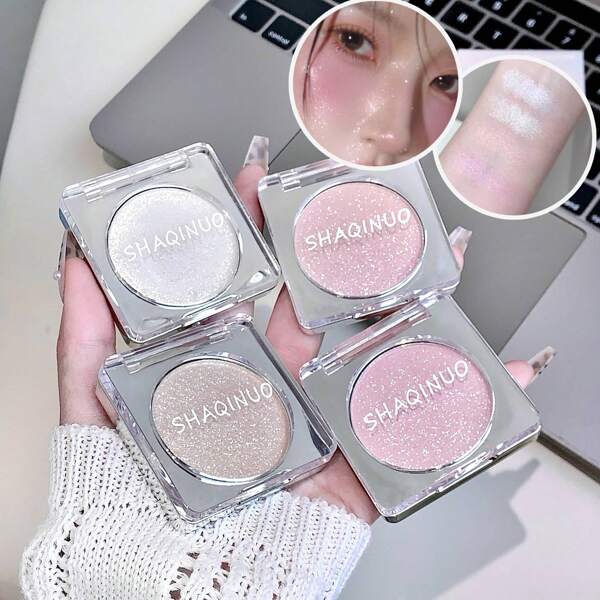 SHAQINUO SHAQINUO Highlight Powder, Perfect Pearlescent Shimmer Palette For Face, Long-Lasting Highlighter,Soft And Silky Texture