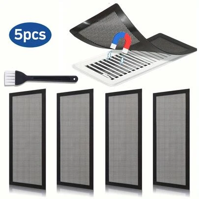 4/5 Pcs Magnetic PVC Floor/Wall/Ceiling Vent Covers - Durable HVAC Air Filter Cover, Tool-Free Installation, Suitable For Home Heating And Cooling Systems, Insect And Debris Protection, Modern Design, No Electricity Required, Simple Shape, Solid Structure, Dedicated For Property Managers