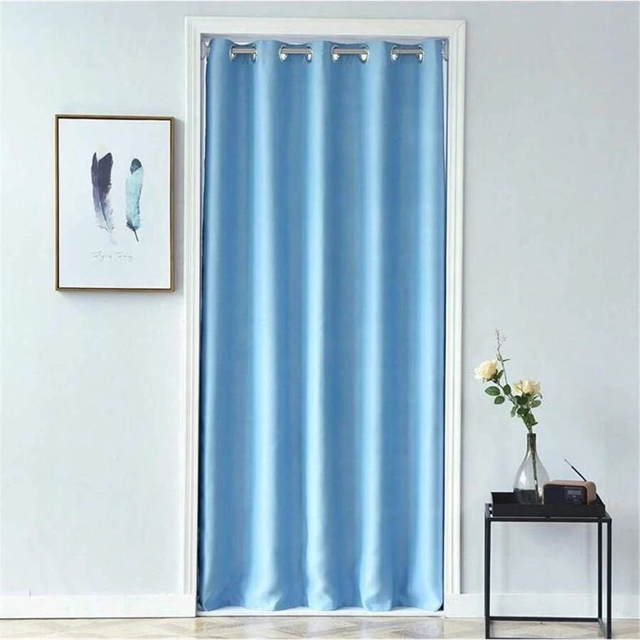 Curtains Birds Leaves Printed Doorway Curtain Room Darkening Thermal Insulated Blackout Curtains For Doors Spring - Z09 - View 1