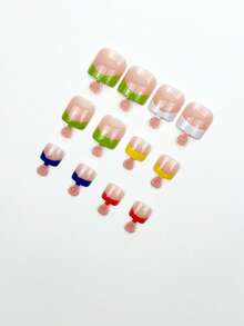 Bộ 24 miếng dán móng tay kiểu Pháp ngắn, nâng cấp bộ móng của bạn ngay lập tức! Bộ dán móng này có màu sắc rực rỡ và thiết kế đa dạng, bao gồm kiểu móng ngọt ngào và cá tính, kiểu móng thời thượng và bộ dán móng đầy đủ đa năng, phù hợp cho phụ nữ vào mùa hè, kỳ nghỉ, bãi biển, tiệc tùng và các dịp khác. Sản phẩm chăm sóc móng, móng chân mùa xuân và mùa hè. - Nhiều màu - Xem 4