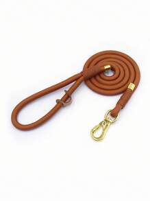Pet Fashionable Personalized Gold Color Zinc Alloy Clasp Heavy Duty Handmade Nylon Leash For Dogs, Polyester Rope Durable Strong Dog Lead, Suitable For Large & Medium Pets, Collar And Training Accessories
