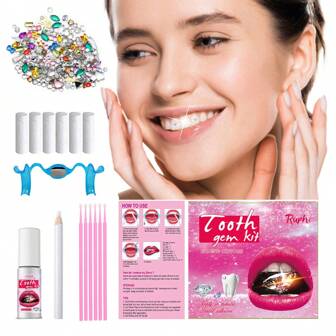 Xanight Professional DIY Tooth Gem Kit, Holiday Party Decoration Make Up Jewelry Accessories For Women, Personality Gift For Mother's Day And Valentine's Day, Teeth Gemstone Kit For Holloween Christmas