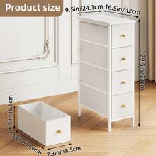 Space-Saving Narrow Dresser Tower With 4/5 Drawers, Black Storage Chest With Sturdy Steel Frame & Wood Tabletop, Versatile Organizer Cabinet For Bedroom, Bathroom, Entryway And Closet, Perfect Mother's Day Present - 白色 - 查看 4
