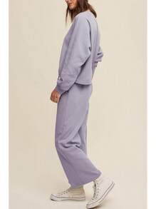 Cakulo Womens Sweatsuits 2 Piece Lounge Sets Fall Outfits Wide Leg Jogger Sweat Pants Loungewear Set Track Suits