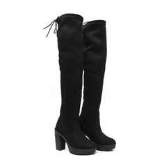 BOTA INVERNO SALTO ALTO OVER THE KNEE CAMURÇA - Preto - Visão 2