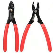 Electric Cable Wire Cutter Stripper Pliers Crimper Electrician Tools Kits Red - Red - View 11