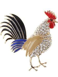 1pc Vintage National Style Handmade Alloy Animal Brooch, Versatile Colorful Brooch - Multicolor - View 3