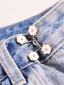 1 件金属时尚蛇皮纹理可调节腰带，可拆卸装饰，适用于裤子和裙子，防滑，适合夏季休闲穿着，可作为礼物 - 白色 - 查看 3