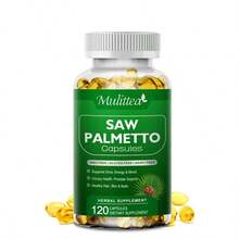 Mulittea Saw Palmetto Capsules - Potent Berry Extract With Plant Sterols & Fatty Acids | 120pcs | Supports Prostate Health, Hair Growth, Hair Retention, Urinary Tract & Hormone Balance | For Men & Women's Wellness - 1 lọ (120 viên nang) - Xem 1