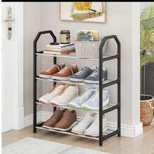 1 pièce Étagère à chaussures économique pour l'entrée de la maison, le dortoir. Rack de rangement attrayant à plusieurs niveaux pour l'entrée. Meuble à chaussures anti-poussière. Étagère à 4 niveaux pour le balcon. Super grande capacité de rangement