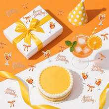 100 SZT. Kieliszki do wina Letnie Konfetti na Imprezę, Dekoracje Stołu, Konfetti na Urodziny. Konfetti na Imprezę Aperol Orange Light Cocktail, Dekoracja Imprezy Festiwalu Piwa