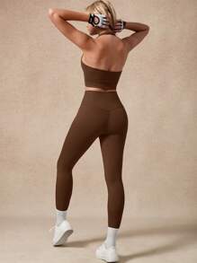 NcmRyu 1 Set Women High Stretch Yoga Pilates Running Training Casual Sports Suit