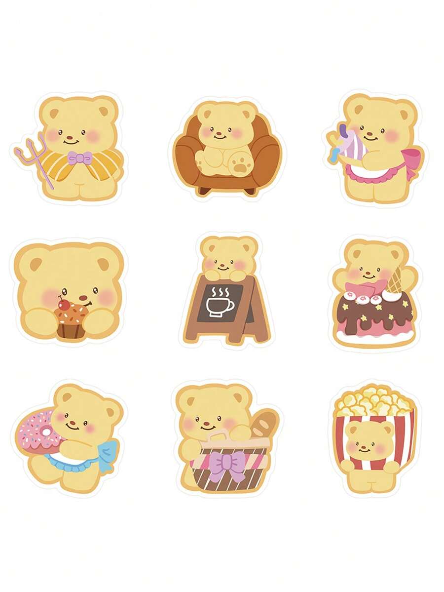 Butterbear Sticker Internet Celebrity Bear Cartoon Anime Figure Butter Bear Little Bear Image Stickers Manual DIY Puzzle Paster Mini-Game Waterproof Sticker Festival Gifts Party Gifts A Birthday Present Luggage Notebook Computer Mobile Phone Decoration Sticker New HOT Figures Water Bottle Stickers Games