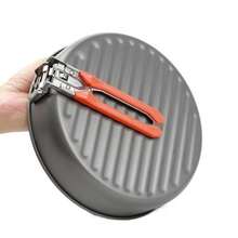 Trwała patelnia zewnętrzna o pojemności 0,9 l ze składanym uchwytem, nieprzywierająca, lekka, przenośna patelnia do smażenia steków, piknik