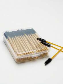 100pcs Crystal Solid Stem Eyelash Curler Brush, Eyelash Extension Makeup Tools Eyebrow Brush With Box - Multicolor - View 15